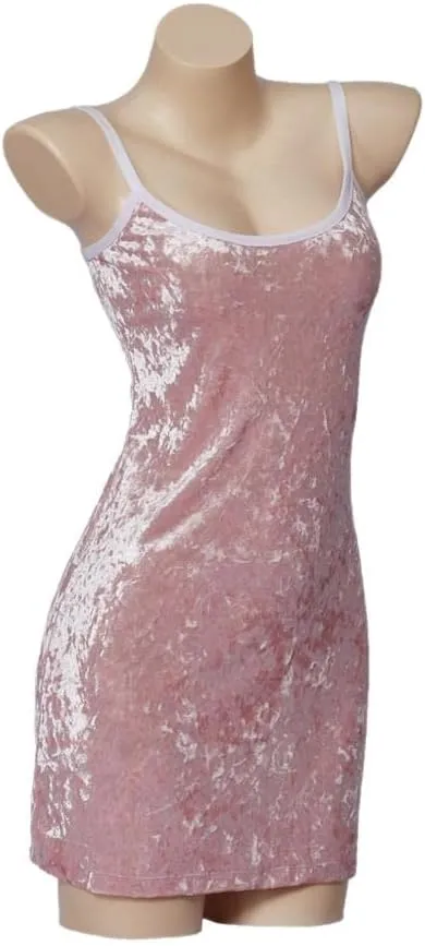 VEECOOCOS Movie President's Daughter Dress Women's Pink Crushed Velvet Dress