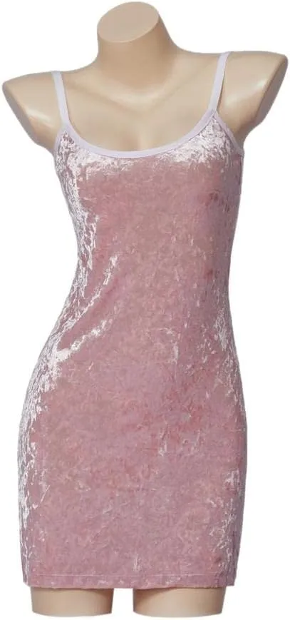 VEECOOCOS Movie President's Daughter Dress Women's Pink Crushed Velvet Dress