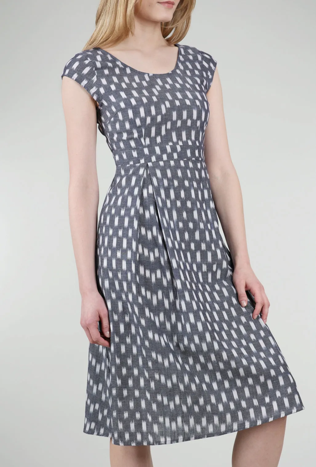 Vintage-Inspired Ikat Dress, Blue