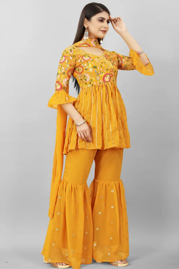 Wedding Special Yellow Dress Design For Haldi Ceremony