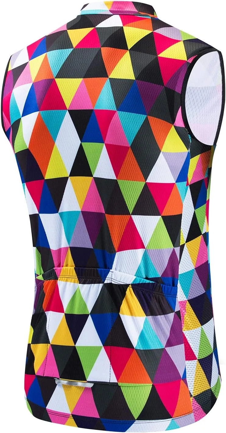 Weimostar Men's Cycling Jersey Short Sleeve Bike Clothing Multicolored Diamond