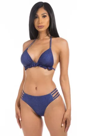 Womens Denim Two-Piece Swimsuit Bikini