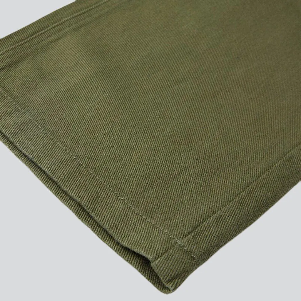 Workwear khaki men's denim dungaree
