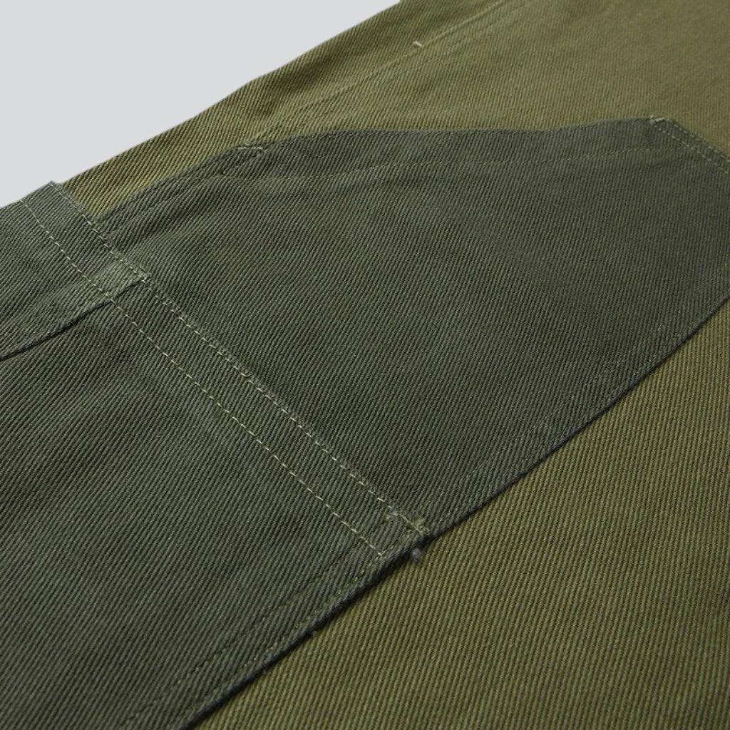 Workwear khaki men's denim dungaree
